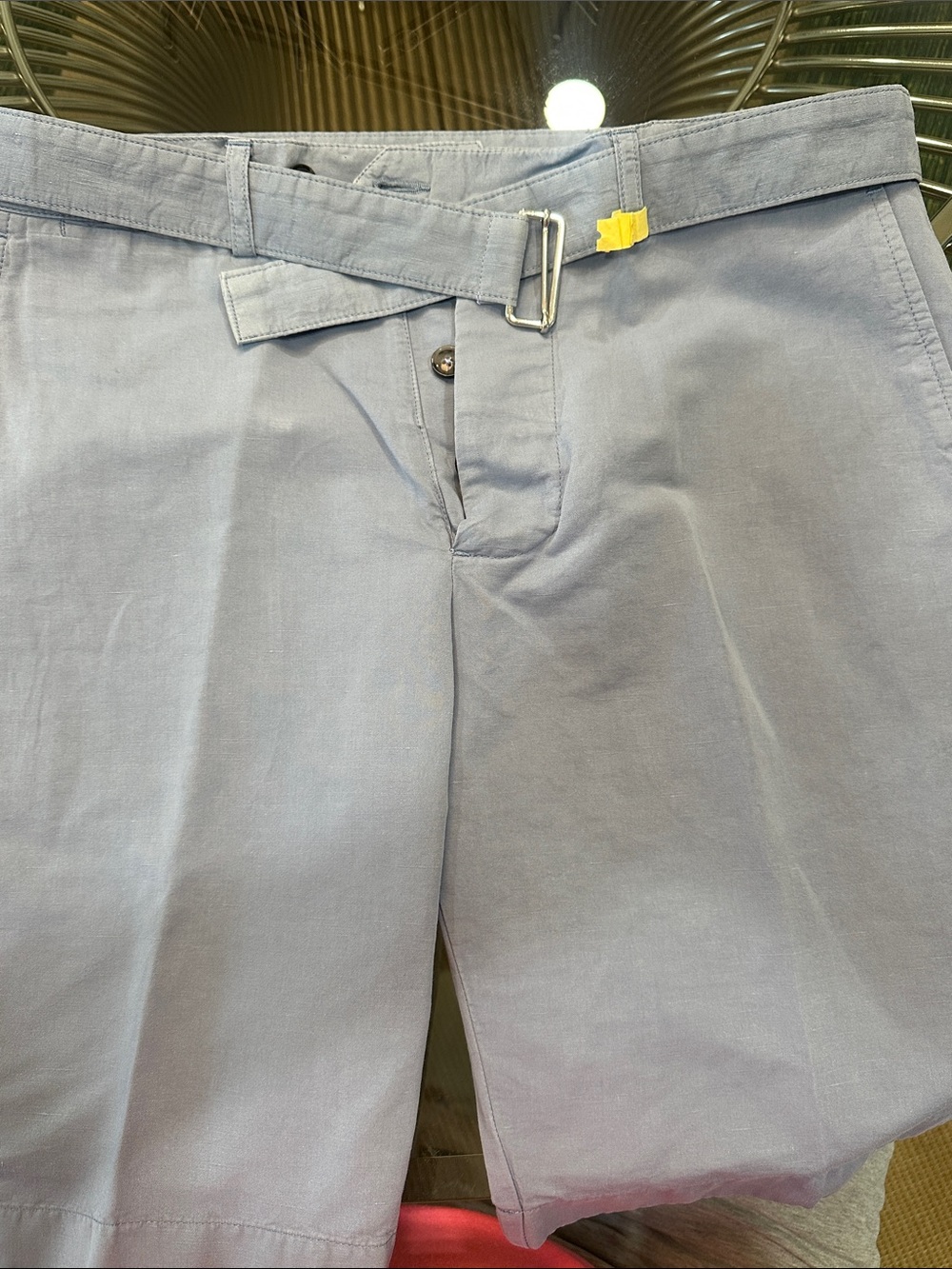 Officine Generale Light Blue Men’s Flat Front Shorts